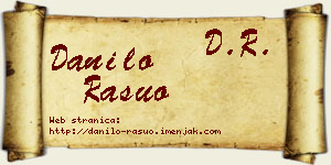 Danilo Rašuo vizit kartica